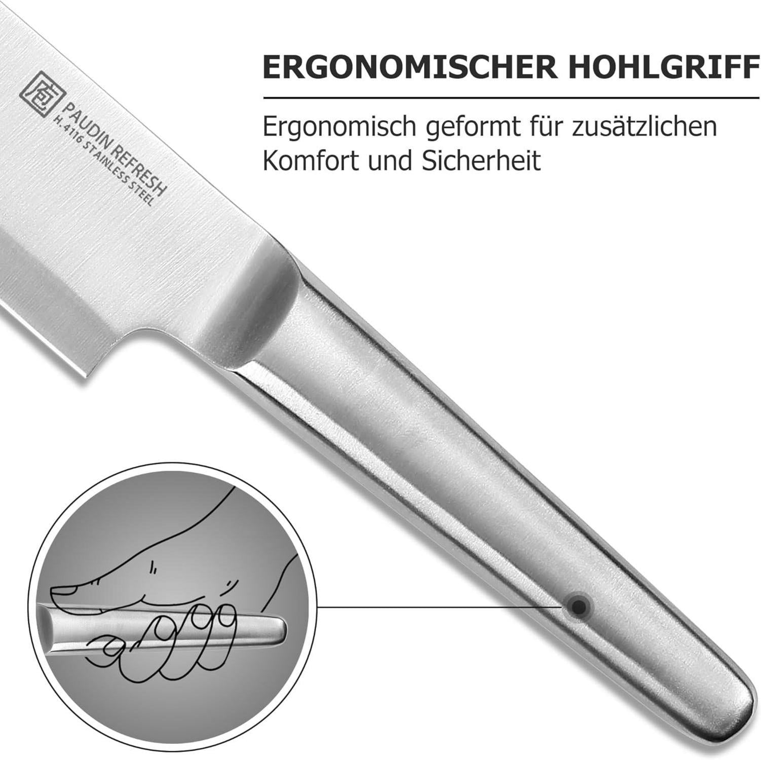 5-teiliges Messerset aus deutschem Edelstahl, Kochmesser Brotmesser