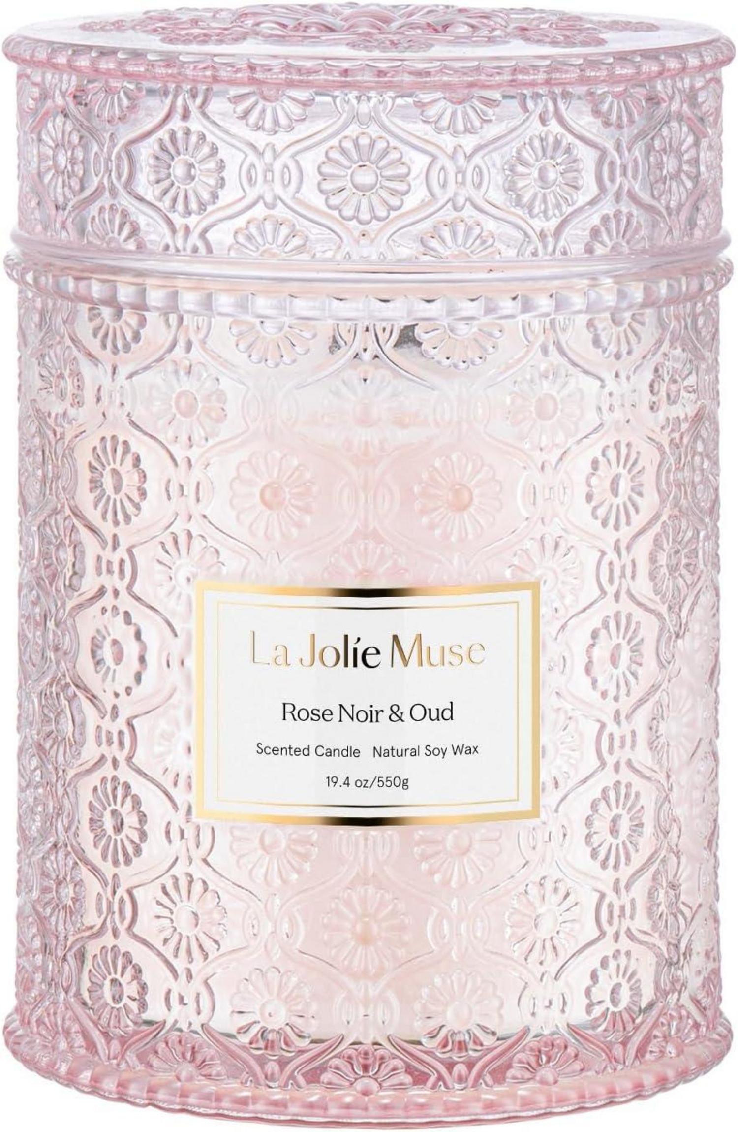 Duftkerze Wild Rose, 550g, Natürliche Kerze im Glas, 90