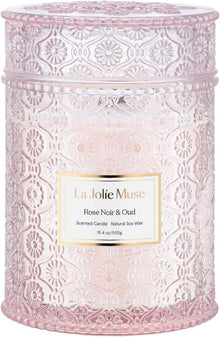 Duftkerze Wild Rose, 550g, Natürliche Kerze im Glas, 90
