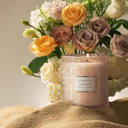 Duftkerze Wild Rose, 550g, Natürliche Kerze im Glas, 90