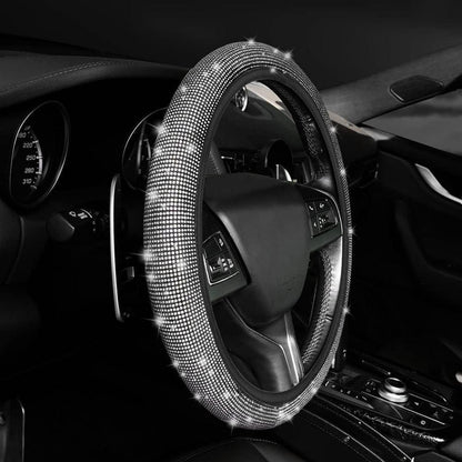 Glitzer Lenkradbezug Universal für Frauen Silber