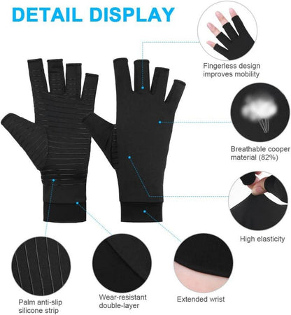 Kupfer Arthritis Kompressionshandschuhe Fingerlose