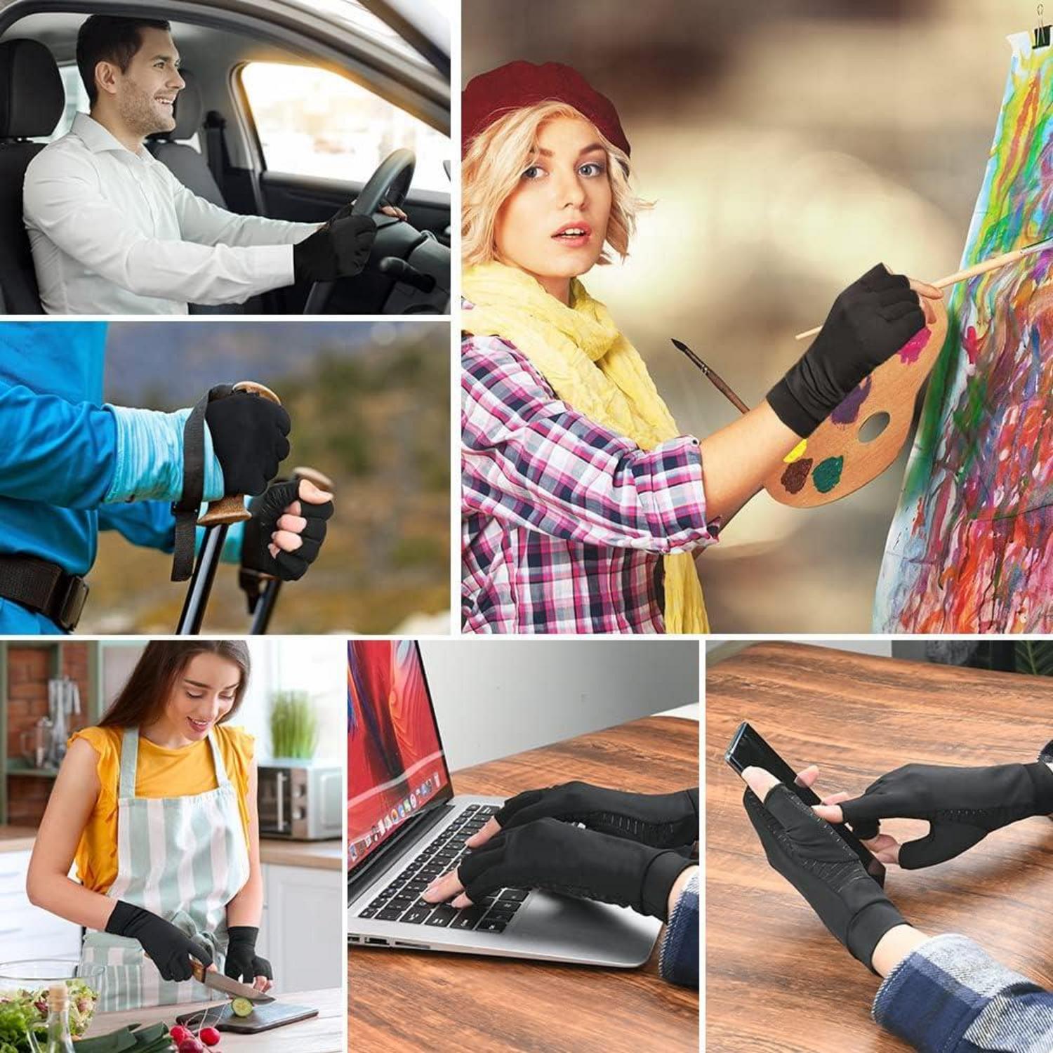 Kupfer Arthritis Kompressionshandschuhe Fingerlos Schmerzlinderung