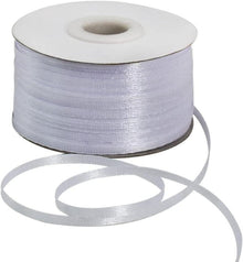 3mm weißes doppelseitiges Polyester-Satinband 200m - Basteln
