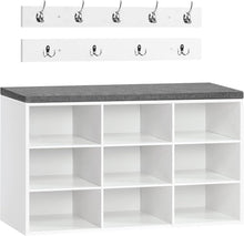 Garderobe Schuhregal Set mit Sitzbank und Wandgarderobe