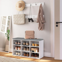 HOOBRO Garderobe Schuhbank Set mit 9 Fächern & Wandgarderobe