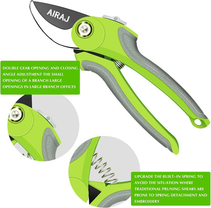 Gartenschere Set 2 Stück Bypass Amboss rostfreien Edelstahlklingen