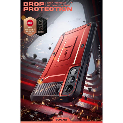 Robuste Outdoor Hülle für Samsung Galaxy S22 5G mit Gürtelclip Rot