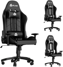 Gaming Chair 2024 mit Rücken- und Kopfstütze, ergonomischer