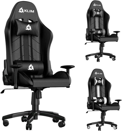 Gaming Chair 2024 mit Rücken- und Kopfstütze, ergonomischer