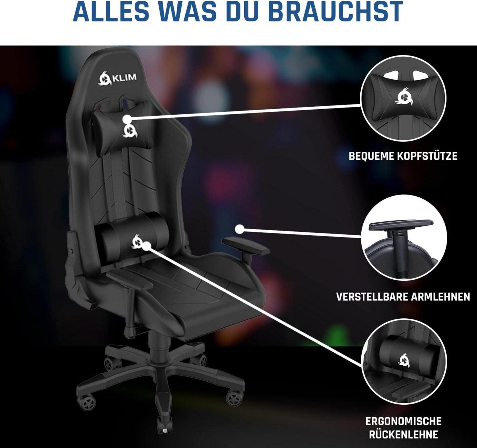 Gaming Chair 2024 - Ergonomischer Computerstuhl Rückenst. PU-Leder