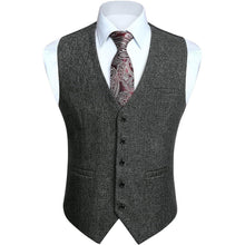 HISDERN Herren Anzugweste Retro Hochzeit Baumwolle