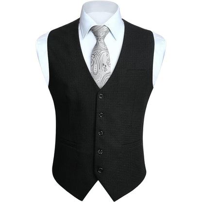 Herren Anzugweste Baumwolle V-Ausschnitt Business Party