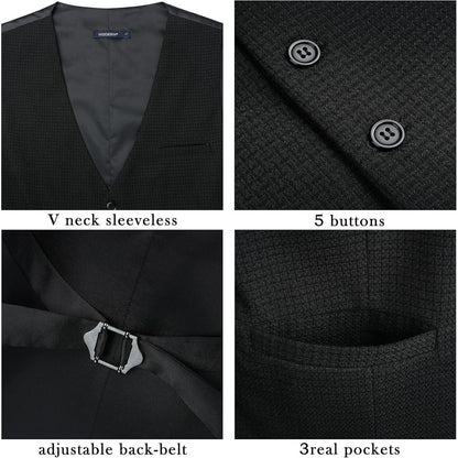 Herren Anzugweste Baumwolle V-Ausschnitt Business Party