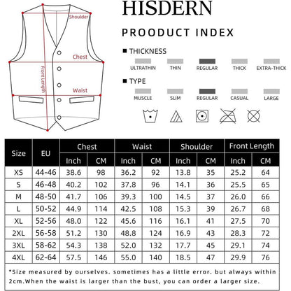 Herren Anzugweste Baumwolle V-Ausschnitt Business Party