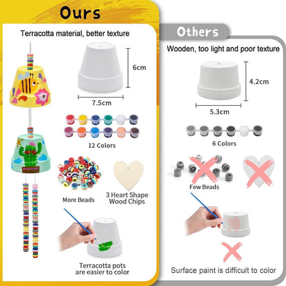 DIY Windspiel Bastel Kit Kinder Malen Kreativ Geschenk Spaß