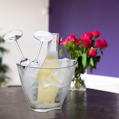 Acryl Eiskübel 4 Liter transparent oval Bar Party Wein Champagner Bier