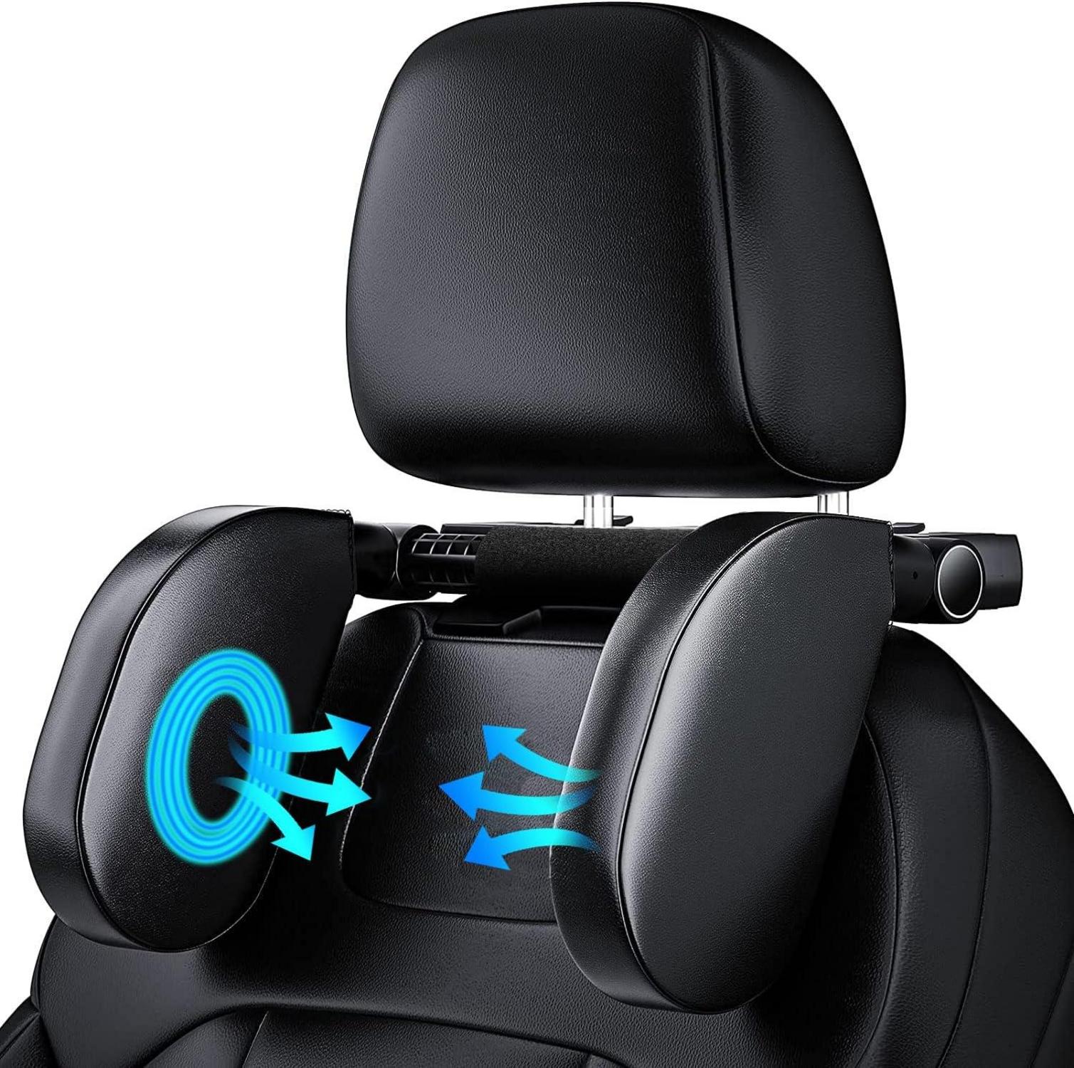Auto Kopfstütze mit Gedächtnisschaum Schwarz für Kinder & Erwachsene