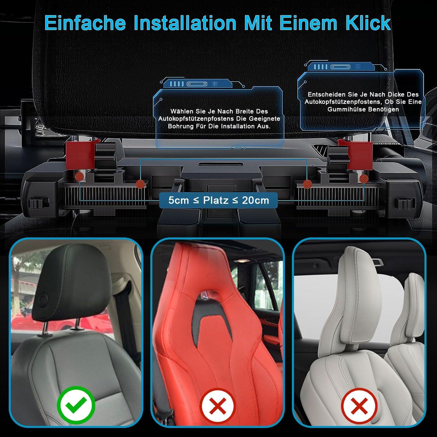 Auto Kopfstütze Weichem Gedächtnisschaum Schwarz 180° Einstellbar