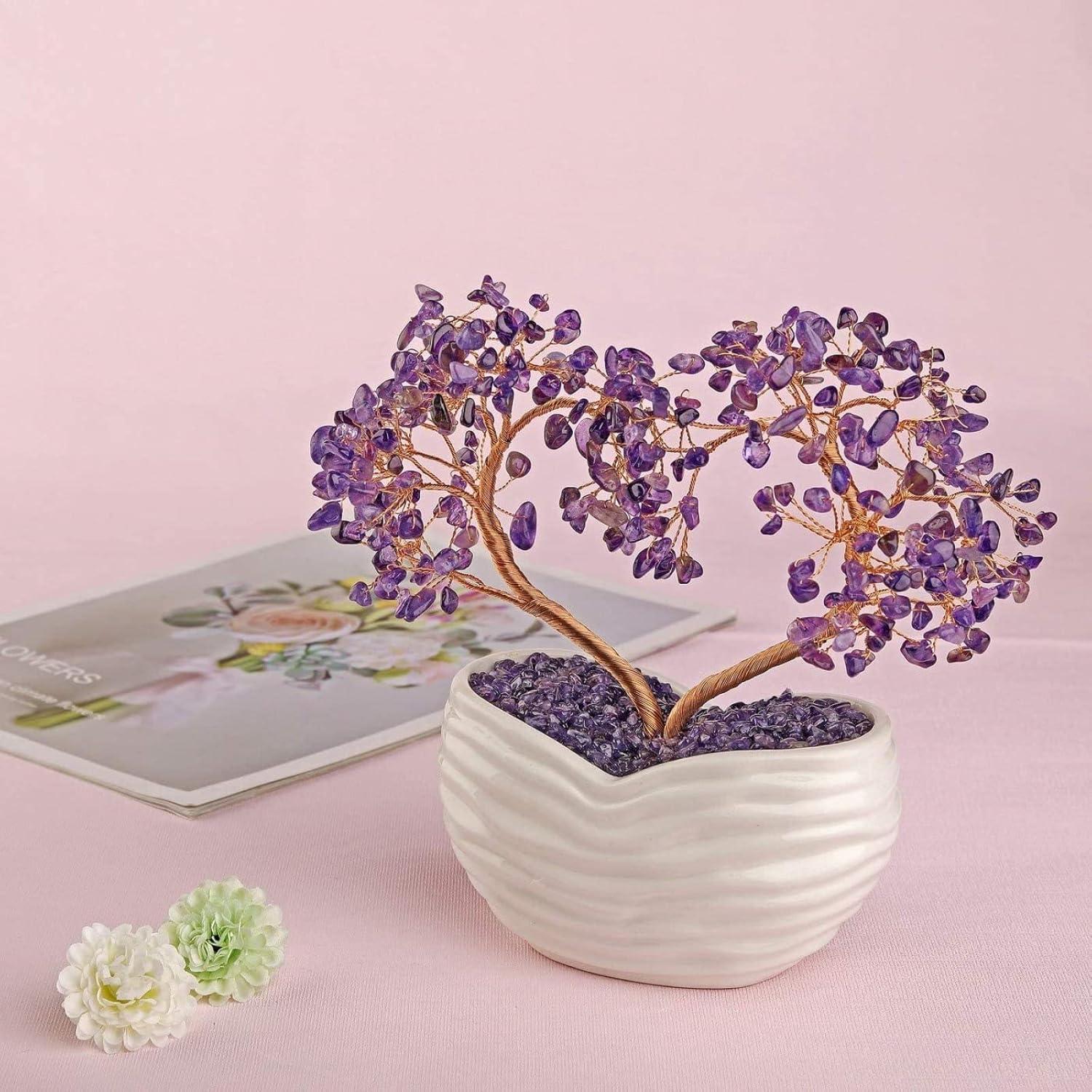 Natürlicher Amethyst Kristallbaum Feng Shui Figur 20-21 cm