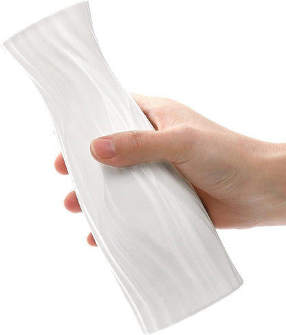 Blumenvasen klein hoch konisch 10tlg. unzerbrechlich weiß 20,1cm