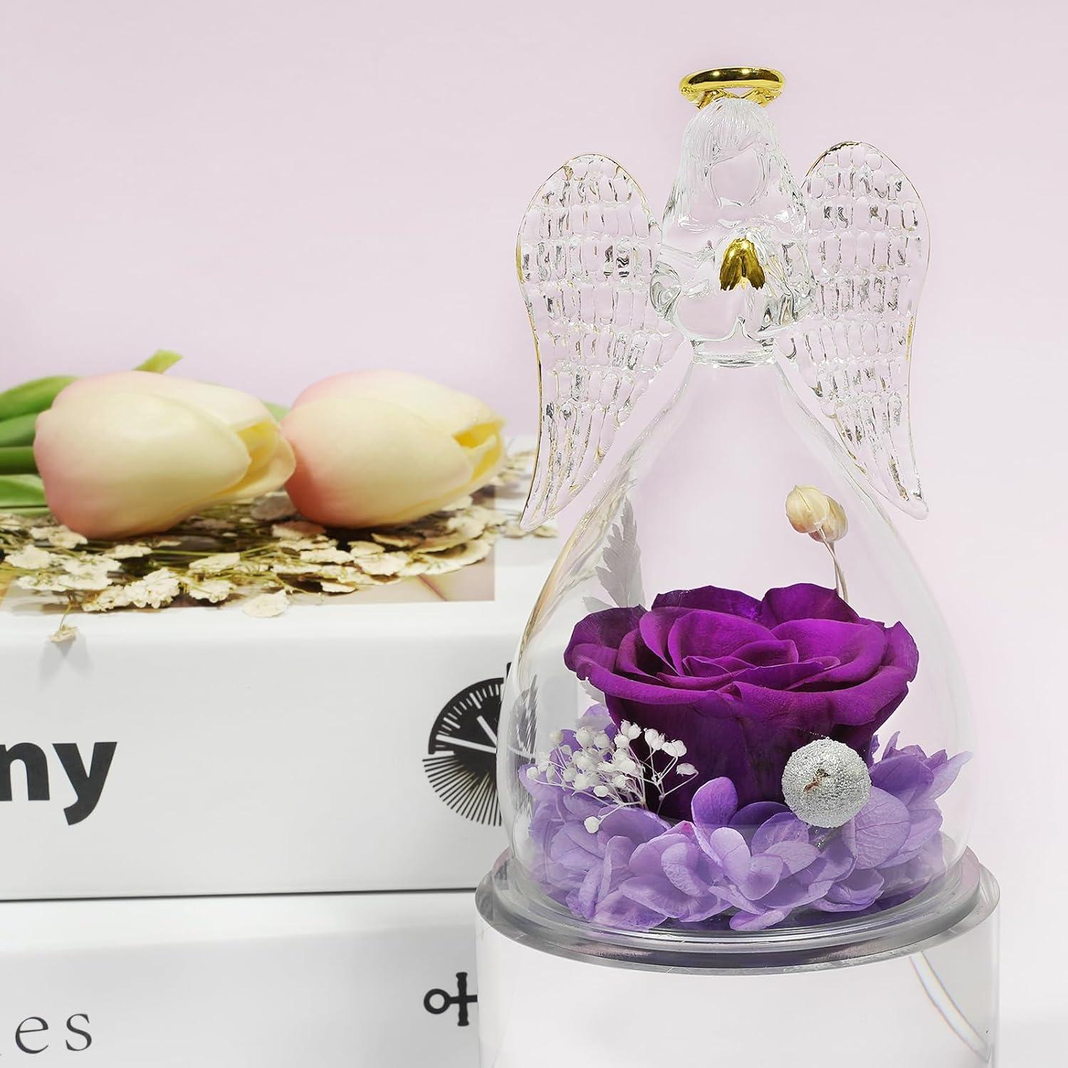 Engel Ewige Rose Muttertag Geschenk Mama Handgefertigte Blumenfigur
