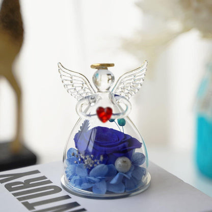 Ewige Rose Engel Geschenkbox Mama Oma Forever Blau