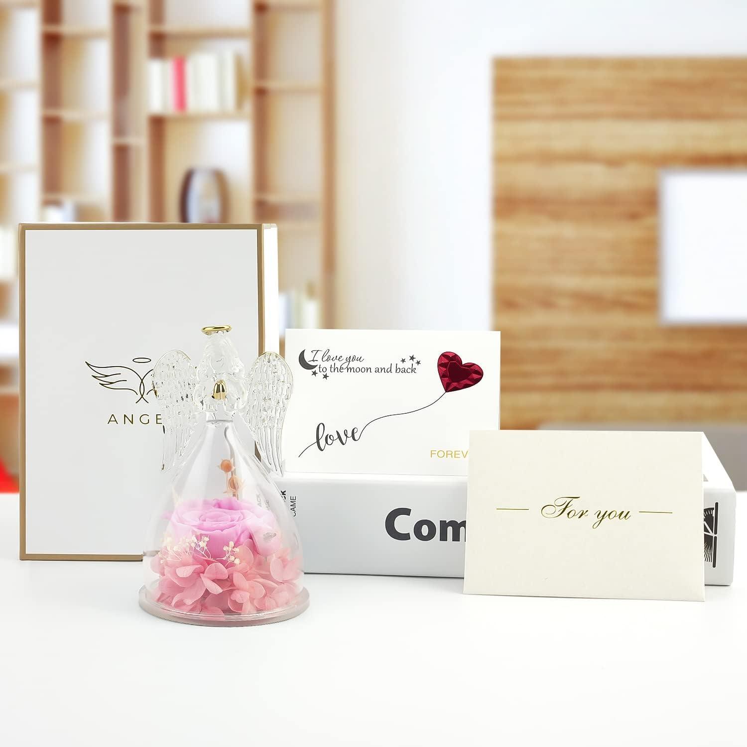 Miofula Ewige Rose Engel Figur Geschenk für Frauen, Mutter, Oma, Geburtstag, Weihnachten, Muttertag