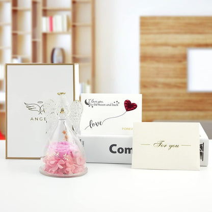 Miofula Ewige Rose Engel Figur Geschenk für Frauen, Mutter, Oma, Geburtstag, Weihnachten, Muttertag