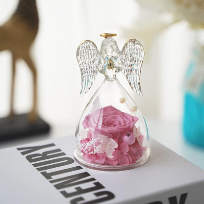 Ewige Rose Engel Figur Geschenk für Mama, Hochwertiges Forever Rose Geschenk