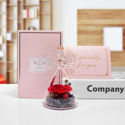 Ewige Rose in Engel Figur geburtstagsgeschenk für frauen