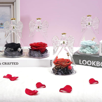 Valentinstag Geschenke für Sie Ewige Rose Gelb Engel Figur