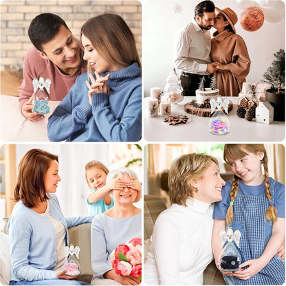 Valentinstag Geschenke für Sie Ewige Rose Gelb Engel Figur