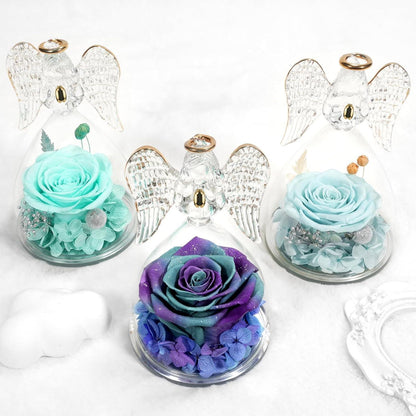 Valentinstag Geschenke für Sie Ewige Rose Gelb Engel Figur