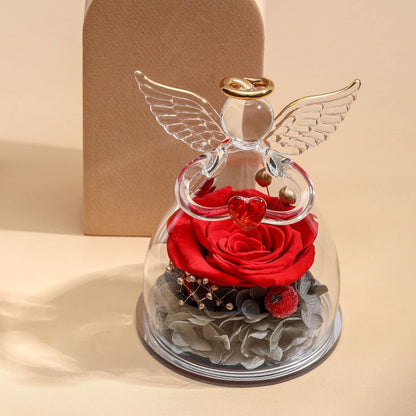 Ewige Rose Engel Geschenkbox Rot - Mutter Oma Weihnachten Valentinstag