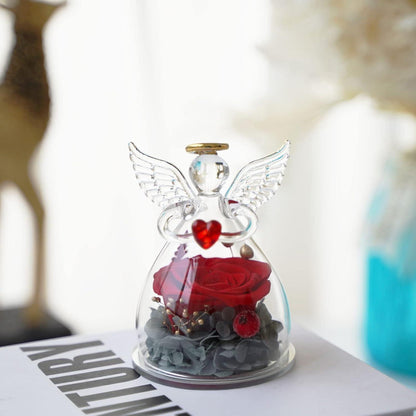 Miofula Ewige Rose Engel Geschenk Mama Oma Glasfigur
