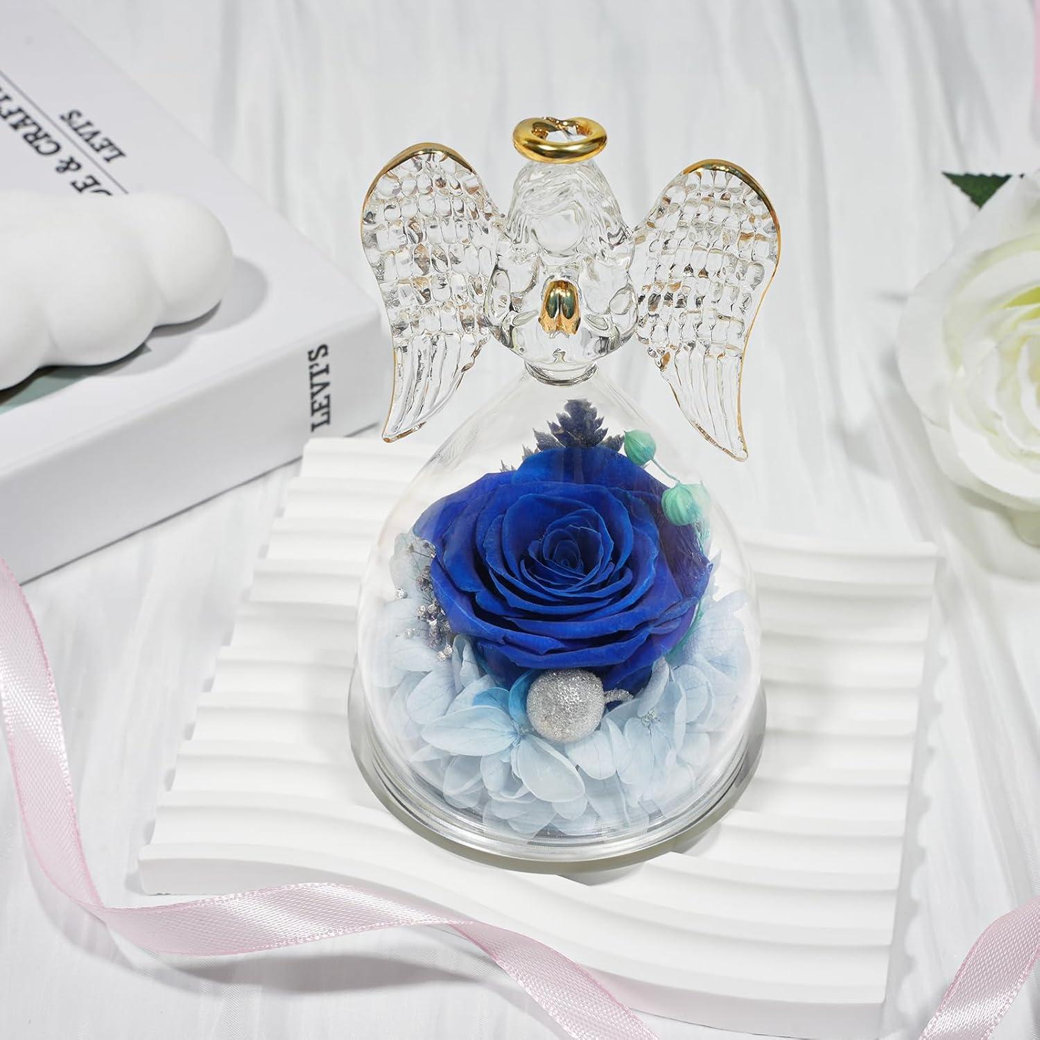 Ewige Rose Engel Geschenkbox Muttertag Blau