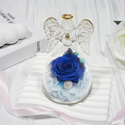 Ewige Rose Engel Geschenkbox Muttertag Blau