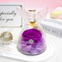 Ewige Rose Engel Figur Glaskuppel Rote Rose Muttergeschenk