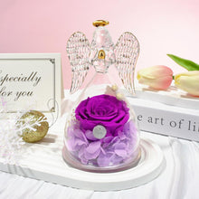 Ewige Rose Engel Glaskuppel Muttertagsgeschenk Violett