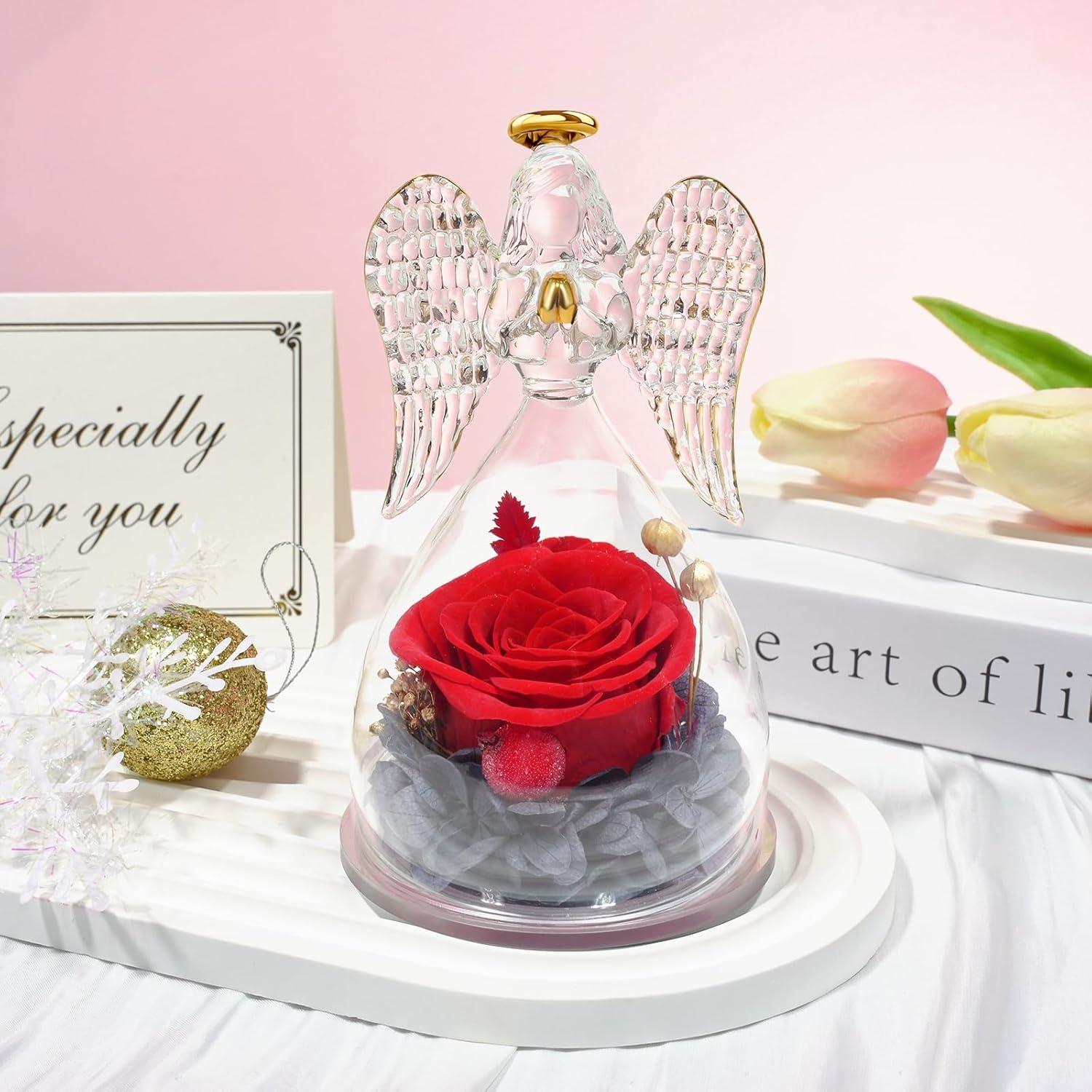 Ewige Rose Engel Glaskuppel Muttertagsgeschenk