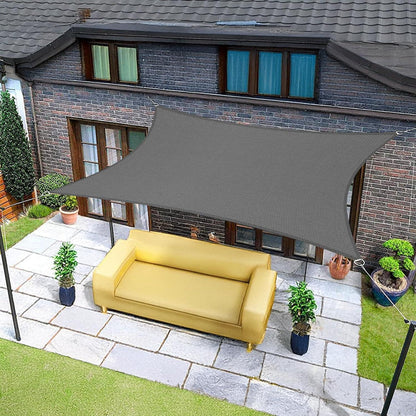 Wasserdichtes Sonnensegel 4x6m Anthrazit 95% UV-Schutz Polyester