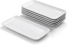 Servierplatten Porzellan Weiß 6er Set Rechteckig 23x12 cm