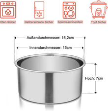 Homikit Runde Edelstahl Backform 16cm 2er Set Tortenform 7cm