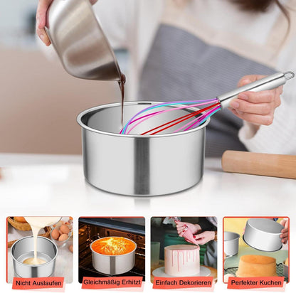 Homikit 2er Set Runde Backform Edelstahl 16cm Hochwertig & Spiegelpoliert