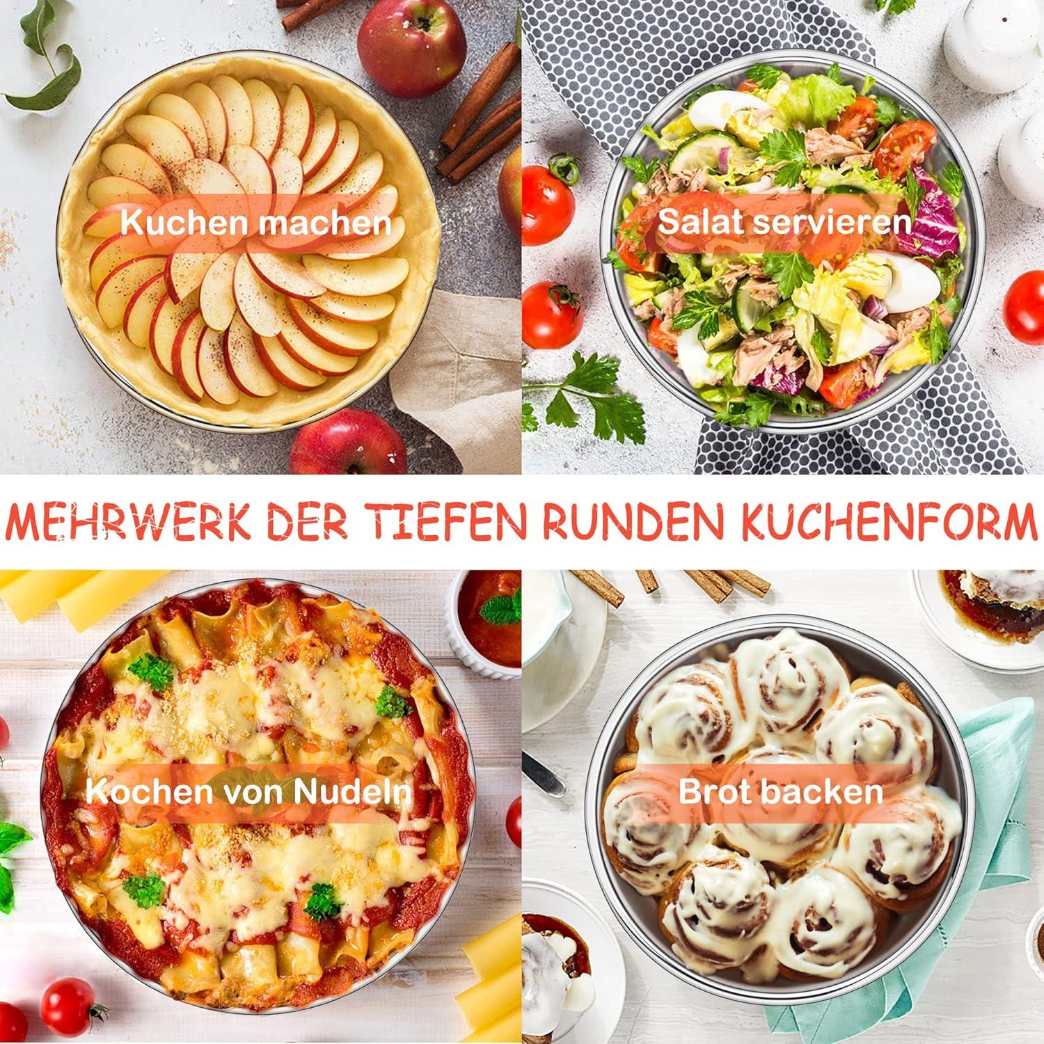 Homikit 2er Set Runde Backform Edelstahl 16cm Hochwertig & Spiegelpoliert