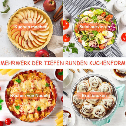 Homikit 2er Set Runde Backform Edelstahl 16cm Hochwertig & Spiegelpoliert