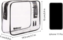 Transparenter Kulturbeutel für Handgepäck (2 Stück) Schwarz