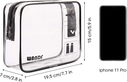 Transparenter Kulturbeutel für Handgepäck (2 Stück) Schwarz