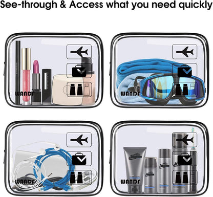 Transparenter Kulturbeutel für Flüssigkeiten, Kosmetik & Handgepäck 2er Set